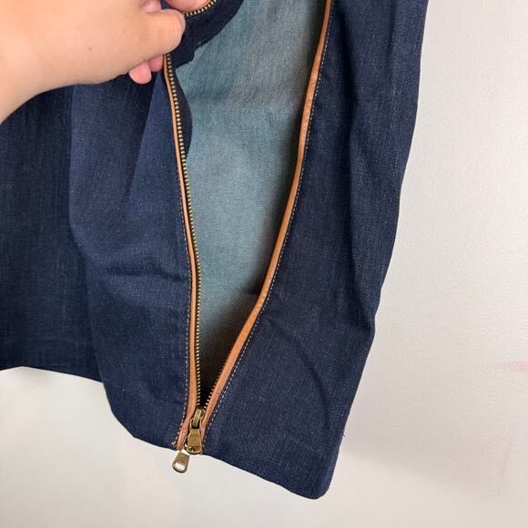 Lauren Ralph Lauren Navy Skirt with Gold Zipper - Picture 5 of 9